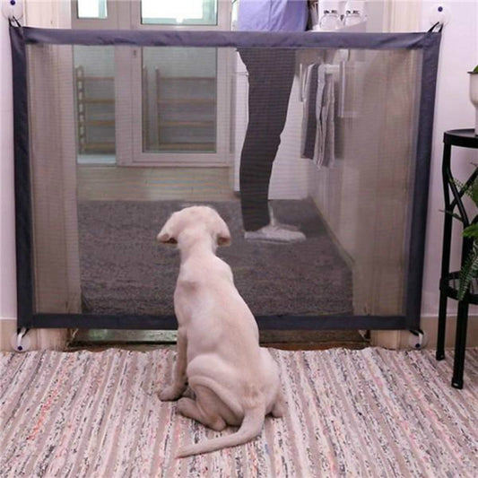 Dog Pet Fences Portable Folding Safe Protection Safety Door Magic Gate For Dogs Cat Pet, Size:110cm x72cm(Black) - Pet Screen Doors by PMC Jewellery | Online Shopping South Africa | PMC Jewellery