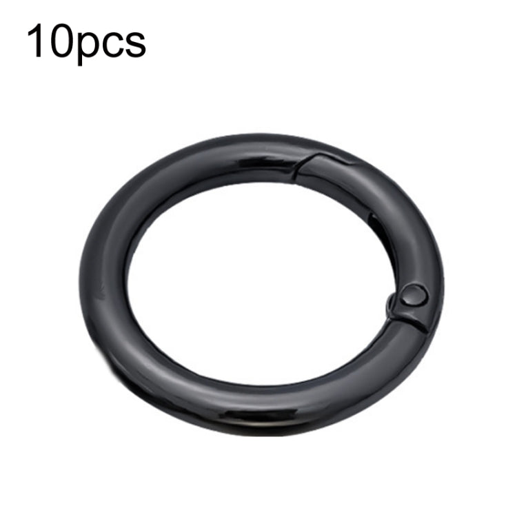 10pcs Zinc Alloy Spring Ring Metal Open Bag Webbing Keychain, Size:Half-inch Black - Key Rings by PMC TechLife | Online Shopping South Africa | PMC TechLife