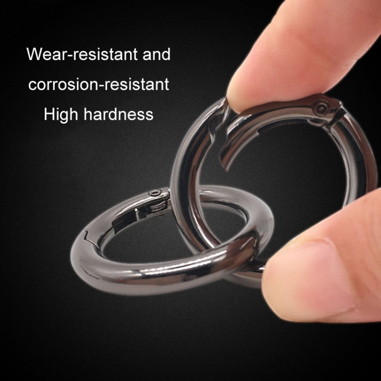 10pcs Zinc Alloy Spring Ring Metal Open Bag Webbing Keychain, Size:Half-inch Black - Key Rings by PMC TechLife | Online Shopping South Africa | PMC TechLife