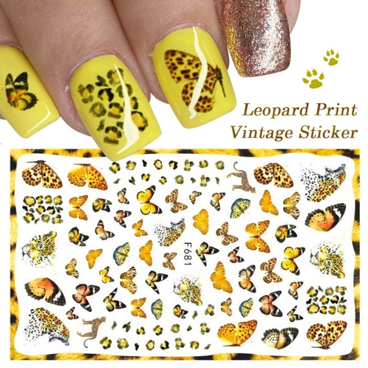 10pcs 3D Adhesive Butterfly Retro Rose Color Nail Art Sticker(F-673) - Nail Stickers by PMC Jewellery | Online Shopping South Africa | PMC Jewellery