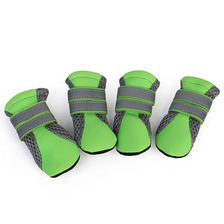 4 in 1 Pet Shoes Dog Shoes Walking Shoes Small Dogs Pet Supplies, Size: S(Green) - Shoes by PMC Jewellery | Online Shopping South Africa | PMC Jewellery
