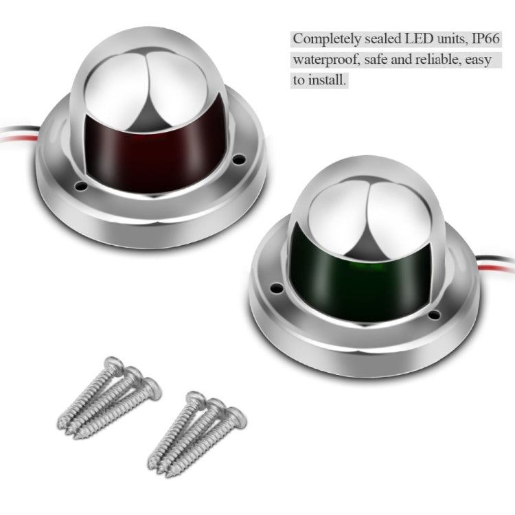 1 Pair Stainless Steel LED Navigation Light Red Green Sailing Signal Light for Marine Boat Yacht Warning Light, DC 12V - Underwater Lights by PMC TechLife | Online Shopping South Africa | PMC TechLife