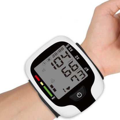 Wrist Type Electronic Blood Pressure Monitor Home Automatic Wrist Type Blood Pressure Measurement, Style: No Voice Announcement(White English) - Sphygmomanometer by PMC Jewellery | Online Shopping South Africa | PMC Jewellery