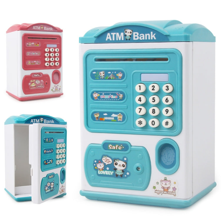 Simulation Password Fingerprint Sensor Unlocking Money Box Automatic Roll Money Safe ATM Piggy Bank(Pink) - Piggy Banks by PMC Jewellery | Online Shopping South Africa | PMC Jewellery