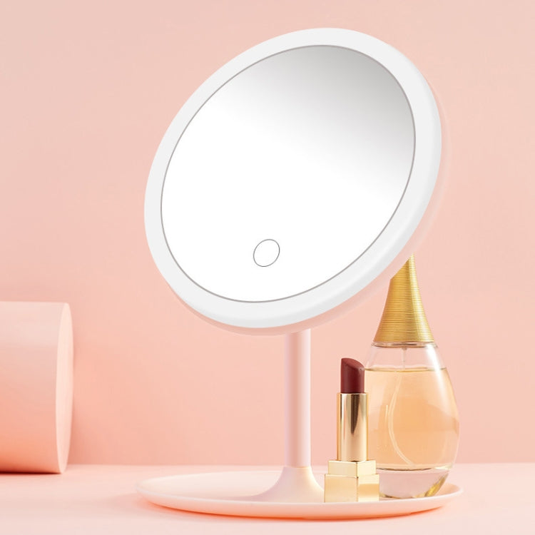 Make-Up Mirror With LED Light Fill Light Dormitory Desktop Dressing Small Mirror Girl Folding And Portable Mirror, Colour: White rechargeable Single Light - Mirror by PMC Jewellery | Online Shopping South Africa | PMC Jewellery