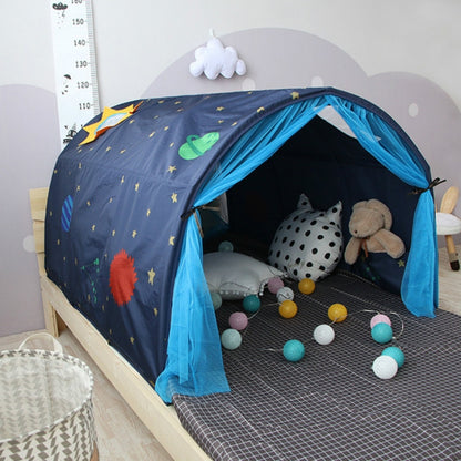 Children Home Bed Crawl Tunnel Game House Tent, Style:Blue with Mosquito Net - Tents & Accessories by PMC Jewellery | Online Shopping South Africa | PMC Jewellery