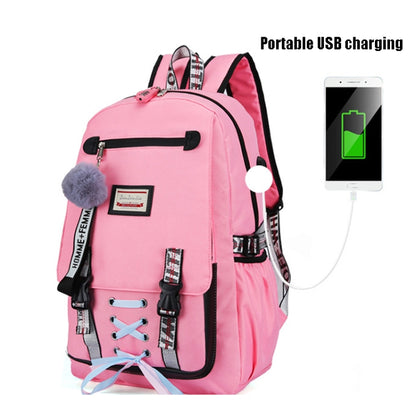 Sports and Leisure USB Charging Anti-Theft Backpack(green) - Double-shoulder Bags by PMC Jewellery | Online Shopping South Africa | PMC Jewellery