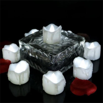 12 PCS/Box  LED Candle Electronic Tea Wax Simulation Tears Electronic Candle Light Wedding Decoration Candle Light(Warm White) - Candles & Candle Holders by PMC Jewellery | Online Shopping South Africa | PMC Jewellery