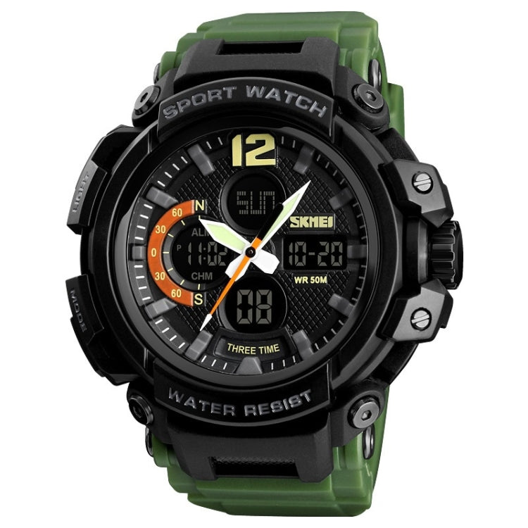 SKMEI 1343 Men Outdoor Sports Waterproof Watch Student Digital Watch(ArmyGreen) - Leather Strap Watches by SKMEI | Online Shopping South Africa | PMC Jewellery | Buy Now Pay Later Mobicred