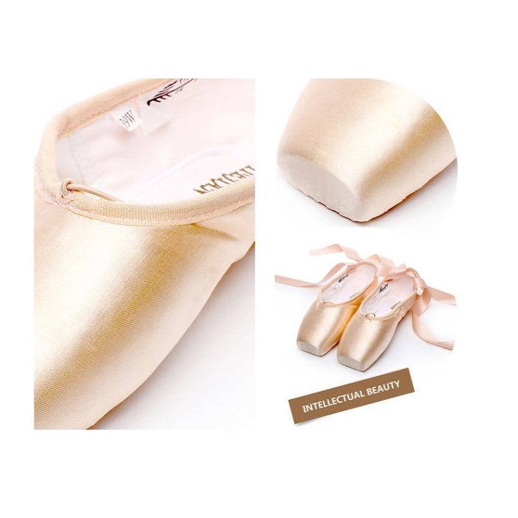 Ballet Lace Pointe Shoes Professional Flat Dance Shoes, Size: 32(Satin Nude) - Yoga Socks & Shoes by PMC Jewellery | Online Shopping South Africa | PMC Jewellery