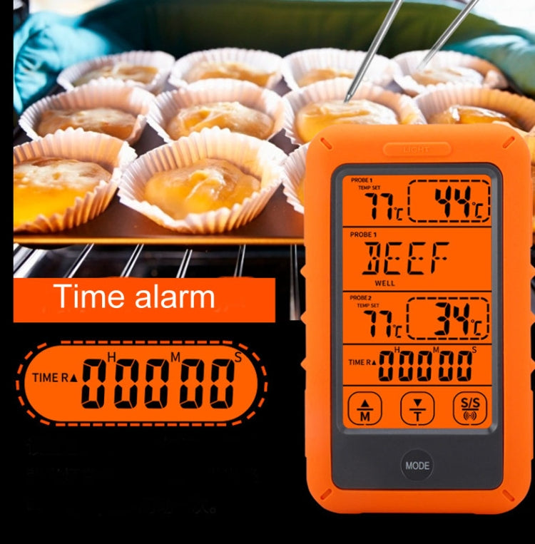 Wireless Food Thermometer Household Touch Screen BBQ Dual-Channel Kitchen  Thermometer - Cooking Thermometers by PMC Jewellery | Online Shopping South Africa | PMC Jewellery