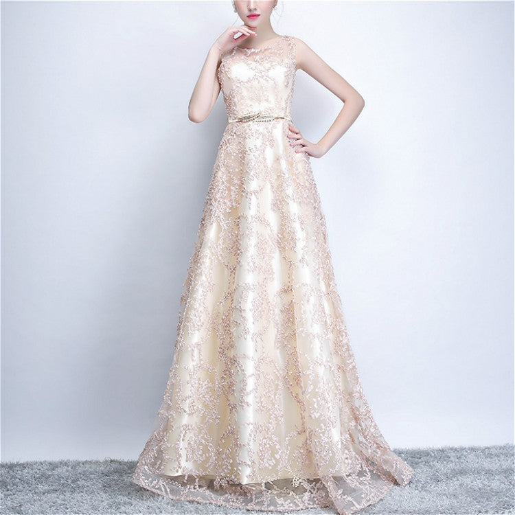 Banquet Lace Sleeveless  Long Party Formal Gown, Size:XXXL(Champagne) - Evening Dress by PMC Jewellery | Online Shopping South Africa | PMC Jewellery