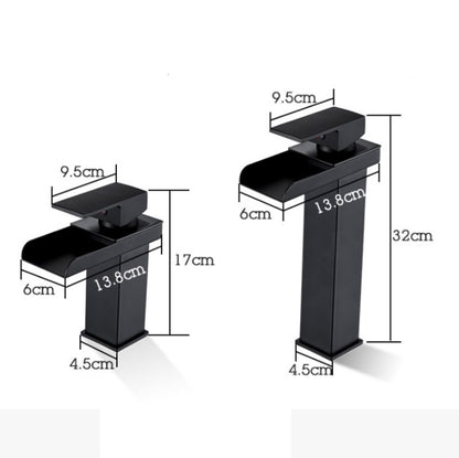 Bathroom Wide Mouth Faucet Square Sink Single Hole Basin Faucet, Specification: HT-81567 Electroplating High Type - Faucets & Accessories by PMC Jewellery | Online Shopping South Africa | PMC Jewellery