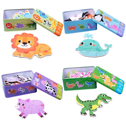 DUOQU Children Early Education Picture Puzzle Toy Box Set(Wild Animal) - Puzzle Toys by PMC Jewellery | Online Shopping South Africa | PMC Jewellery