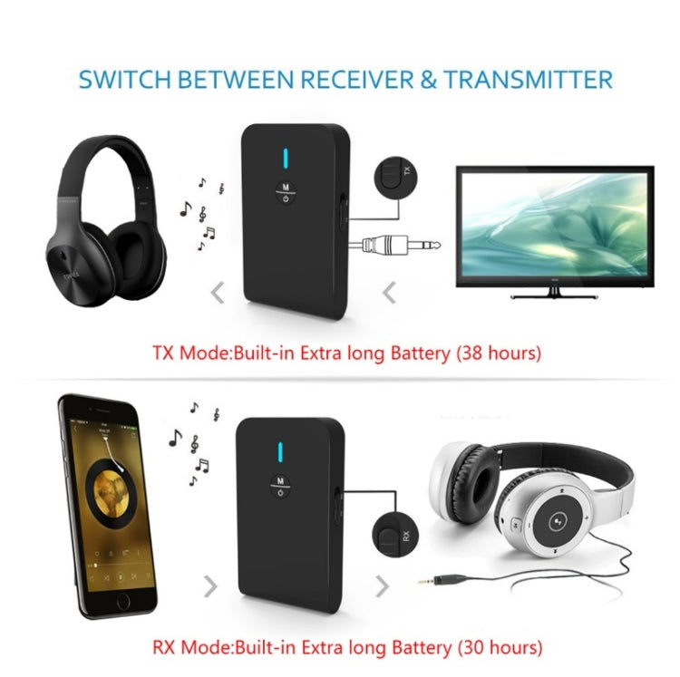 BT-6 2 In 1 Receiver & Transmitter Bluetooth 5.0 Audio Adapter - Audio Receiver Transmitter by PMC Jewellery | Online Shopping South Africa | PMC Jewellery