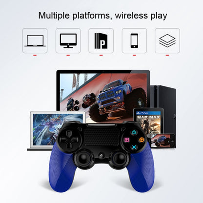 2 PCS Bluetooth Wireless Gamepad Touch Screen With Light Audio Dual Vibration Controller For PS4(Blue) - Gamepads by PMC Jewellery | Online Shopping South Africa | PMC Jewellery