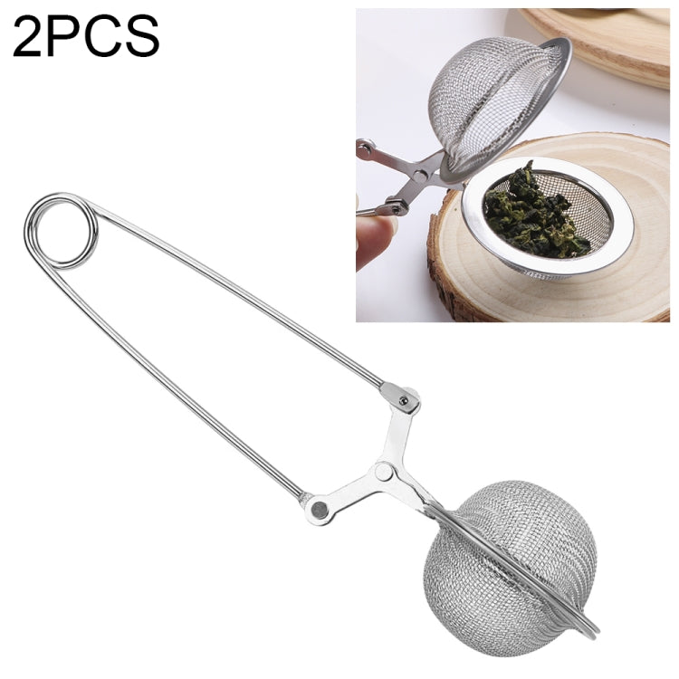 2 PCS Stainless Steel Sphere Mesh Tea Strainer Coffee Herb Spice Filter Tea Infuser - Tea Strainers by PMC Jewellery | Online Shopping South Africa | PMC Jewellery