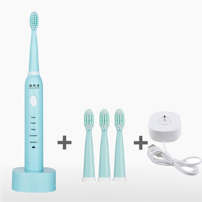 DELIPU Electric Toothbrush Rechargeable Sonic 5-Speed Adjustment Children Adult Household Waterproof Soft Hair Whitening Toothbrush USB Charging Stand (Blue) - Toothbrushes by PMC Jewellery | Online Shopping South Africa | PMC Jewellery