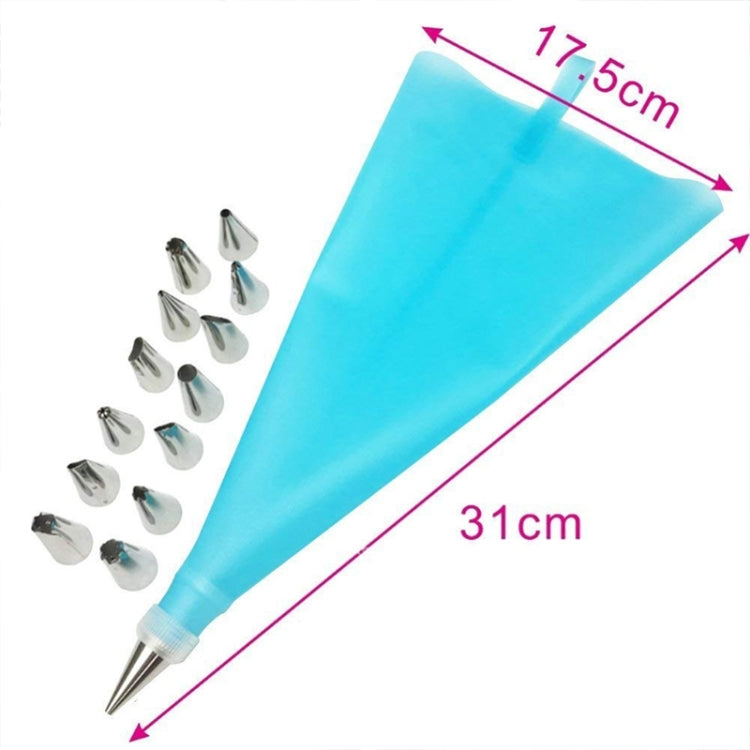 2 Sets Reusable Silicone Pastry Bag Cake Decorating Tools with 16 Nozzles Tips(Pink) - Food Molds by PMC TechLife | Online Shopping South Africa | PMC TechLife