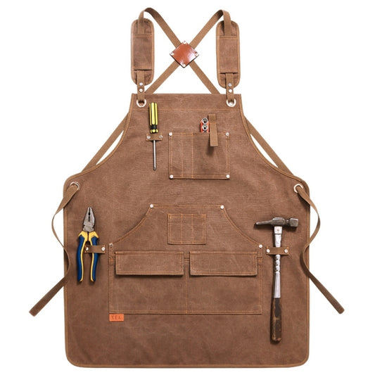 Canvas Apron Barber Roasting Cafe Gardening Woodworking Men And Women Canvas Work Clothes, Specification: For Children 47cm(Yellow) - Aprons & Caps by PMC Jewellery | Online Shopping South Africa | PMC Jewellery