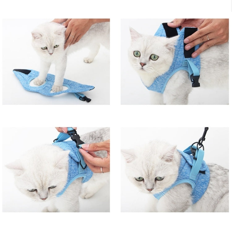 Cat Leash Pet Chest Harness Leash, Size: M(Sky Blue) - Leashes by PMC Jewellery | Online Shopping South Africa | PMC Jewellery