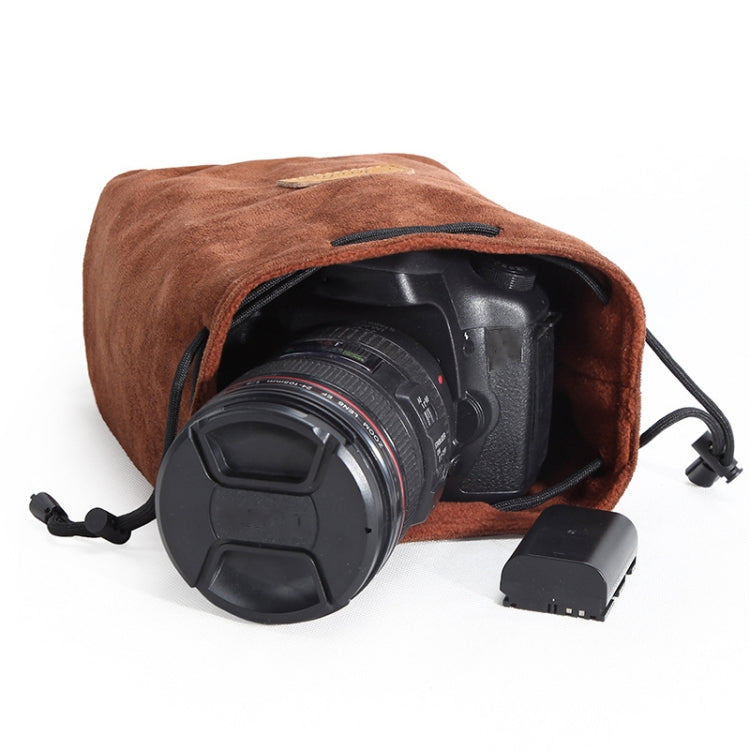 S.C.COTTON Liner Shockproof Digital Protection Portable SLR Lens Bag Micro Single Camera Bag Square Khaki M - free shipping - PMC TechLife - Order now!