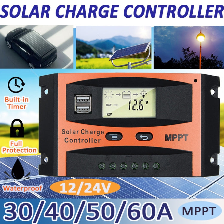 MPPT 12V/24V Automatic Identification Solar Controller With USB Output, Model: 60A - Others by PMC Jewellery | Online Shopping South Africa | PMC Jewellery