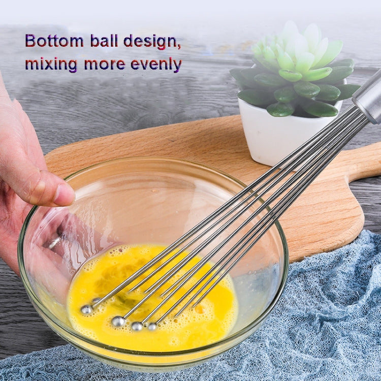 2 PCS Manual Whisk Stainless Steel Glass Bead Egg Whisk Kitchen Household Hand-Held Baking Tools Type C  10 Inch - Stirrer & Squeezer by PMC Jewellery | Online Shopping South Africa | PMC Jewellery