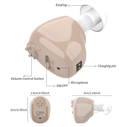 Z-12 Rechargeable In-Ear Sound Amplifier Hearing Aid with USB Cradle Charger - Hearing Aids by PMC Jewellery | Online Shopping South Africa | PMC Jewellery