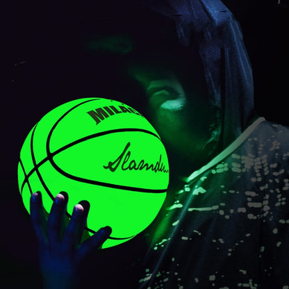 MILACHIC Number 7 Fluorescent Green Holographic Reflective Basketball - Balls by MILACHIC | Online Shopping South Africa | PMC Jewellery