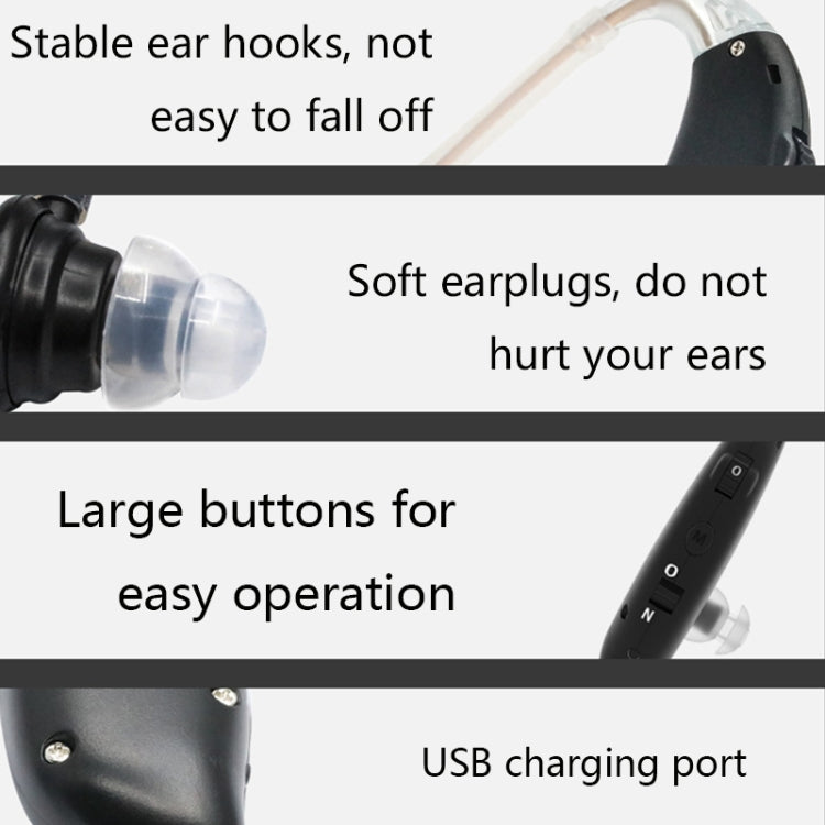 GM-105 Elderly Hearing Aid Sound Amplifier Intelligent Noise Reduction Sound Collector, Style: US Plug(Fantasy Black) - Hearing Aids by PMC Jewellery | Online Shopping South Africa | PMC Jewellery