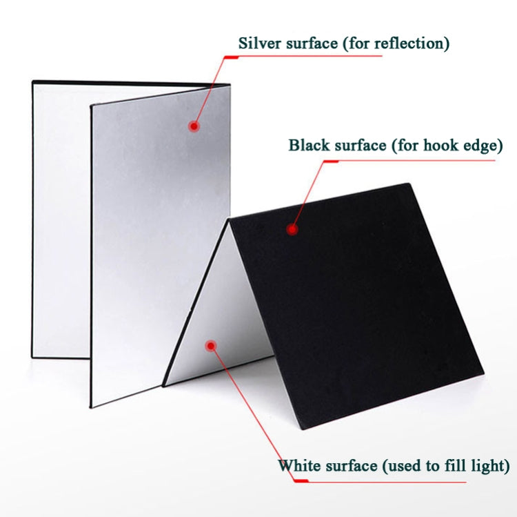 3-in-1 Reflective Board A3 Cardboard Folding Light Diffuser Board (White + Black + Silver) -  by PMC Jewellery | Online Shopping South Africa | PMC Jewellery