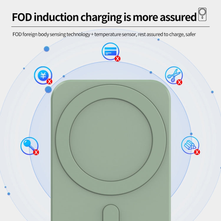 N16 10W Car Air Outlet + Suction Cup Magsafe Magnetic Phone Universal Wireless Charger Holder(Green) - Wireless Charger Holders by PMC Jewellery | Online Shopping South Africa | PMC Jewellery