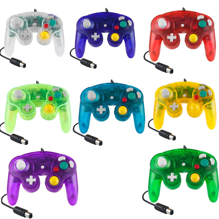 5 PCS Single Point Vibrating Controller Wired Game Controller For Nintendo NGC(Transparent Blue) - Gamepads by PMC Jewellery | Online Shopping South Africa | PMC Jewellery