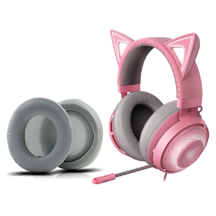 2 PCS Ice Feeling Gel Earmuffs Sponge Sleeve Earmuffs Are Suitable for Razer Meng Cat Pink Crystal Edition Beihai Giant Monster V2 RGB Symphony Headphones(Gray) - Earmuff & Pad by PMC Jewellery | Online Shopping South Africa | PMC Jewellery