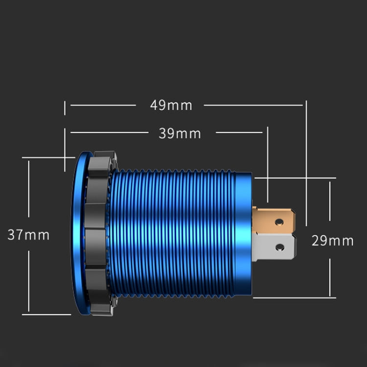 Car Motorcycle Modified USB Charger QC3.0 Metal Waterproof Fast Charge(Red Shell Red Light) - DIY Modified Charger by PMC TechLife | Online Shopping South Africa | PMC TechLife