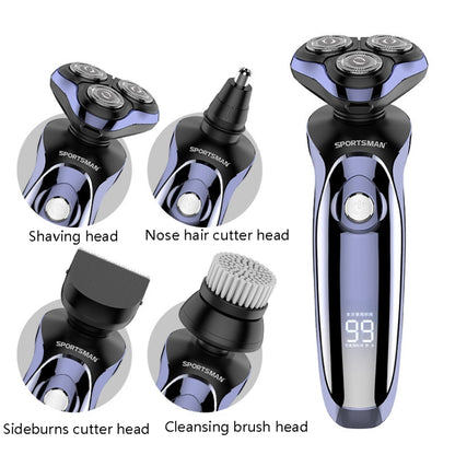 Sportsman SM-530 Electric Men Shaving Knife Multi-Function Base Charging Digital Water Washing Razor, Specification: US Plug(Purple) - Electric Shavers by SPORTSMAN | Online Shopping South Africa | PMC Jewellery | Buy Now Pay Later Mobicred