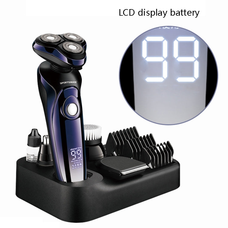 Sportsman SM-530 Electric Men Shaving Knife Multi-Function Base Charging Digital Water Washing Razor, Specification: US Plug(Purple) - Electric Shavers by SPORTSMAN | Online Shopping South Africa | PMC Jewellery | Buy Now Pay Later Mobicred