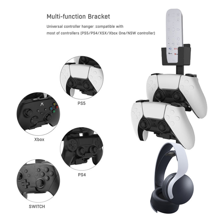 JYS P5125 Earphone / Handle / Remote Control Wall Hook For PS5 / PS4 / Xbox / Switch(Black) - free shipping - PMC TechLife - Order now!