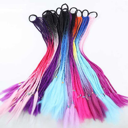 FQXBMW Colorful Braid Hair Band Wigs Corn Silk Colorful Dreadlocks Ponytail, Color: 07 - Wigs by PMC Jewellery | Online Shopping South Africa | PMC Jewellery