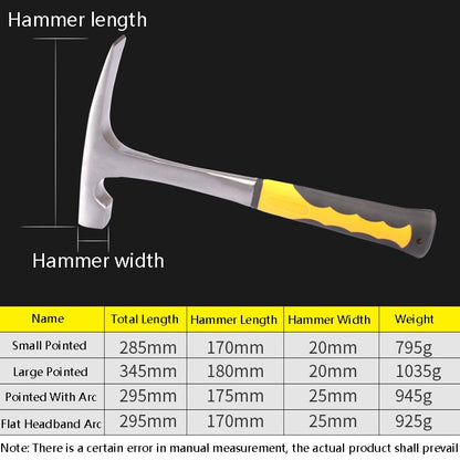 Geological Exploration Tool Multi-Function Hardware Hammer, Style: Small - Hammer by PMC Jewellery | Online Shopping South Africa | PMC Jewellery