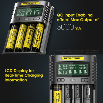 NITECORE Smart LCD Display Automatically Activates Repair USB 4-Slot Charger(UM4) - Charger & Converter by NITECORE | Online Shopping South Africa | PMC Jewellery