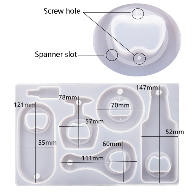 DIY Crystal Resin Drip Beer Wrench Mold Opener Silicone Mold, Specification: Set - Arts & Crafts by PMC TechLife | Online Shopping South Africa | PMC TechLife