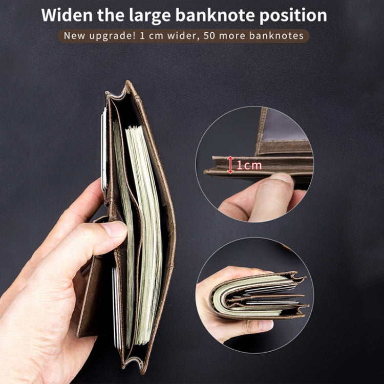 BULL CAPTAIN 037 First-Layer Cowhide Men Leather Wallet Driver License Coin Purse(Brown) - free shipping - PMC TechLife - Order now!