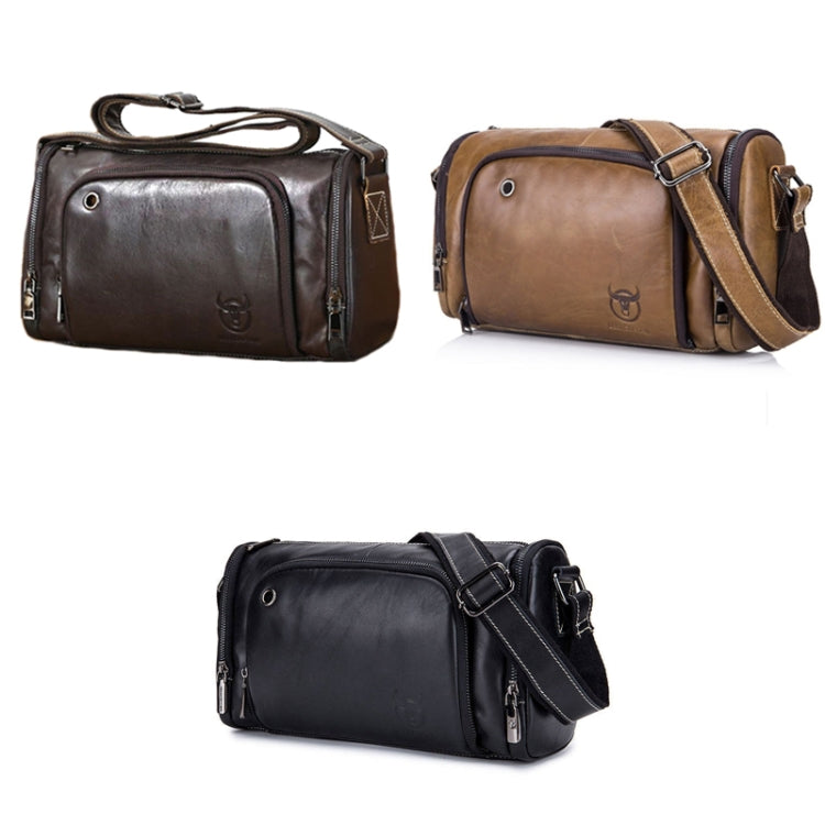 BULL CAPTAIN HKDJB--001 Cowhide Messenger Bag Sports Men Single-shoulder Bag, Colour: Dark Brown - Single-shoulder Bags by BULL CAPTAIN | Online Shopping South Africa | PMC Jewellery | Buy Now Pay Later Mobicred