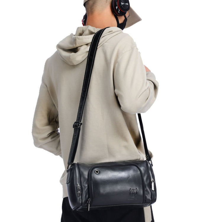 BULL CAPTAIN HKDJB--001 Cowhide Messenger Bag Sports Men Single-shoulder Bag, Colour: Dark Brown - Single-shoulder Bags by BULL CAPTAIN | Online Shopping South Africa | PMC Jewellery | Buy Now Pay Later Mobicred