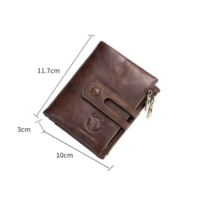 BULL CAPTAIN 021 Leather Men Vertical Wallet Short Multi-Function Wallet(Brown) - Wallets by BULL CAPTAIN | Online Shopping South Africa | PMC Jewellery | Buy Now Pay Later Mobicred