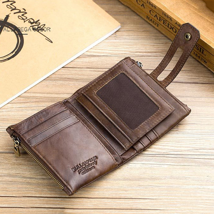 BULL CAPTAIN 021 Leather Men Vertical Wallet Short Multi-Function Wallet(Brown) - Wallets by BULL CAPTAIN | Online Shopping South Africa | PMC Jewellery | Buy Now Pay Later Mobicred