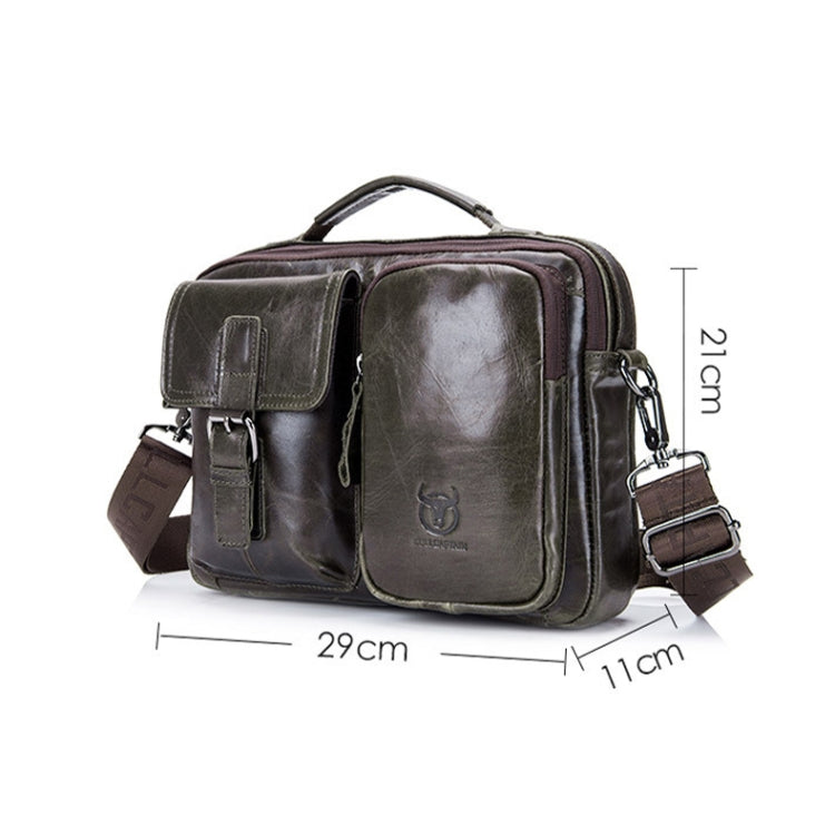 BULL CAPTAIN 036 Men Leather Shoulder Bag Retro First-Layer Cowhide Messenger Bag(Brown) - Single-shoulder Bags by BULL CAPTAIN | Online Shopping South Africa | PMC Jewellery
