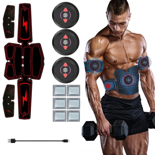 1082 EMS Muscle Training Abdominal Muscle Stimulator Home Fitness Belt(8 Pieces  Red Line Belt) - Fitness Equipments by PMC Jewellery | Online Shopping South Africa | PMC Jewellery | Buy Now Pay Later Mobicred